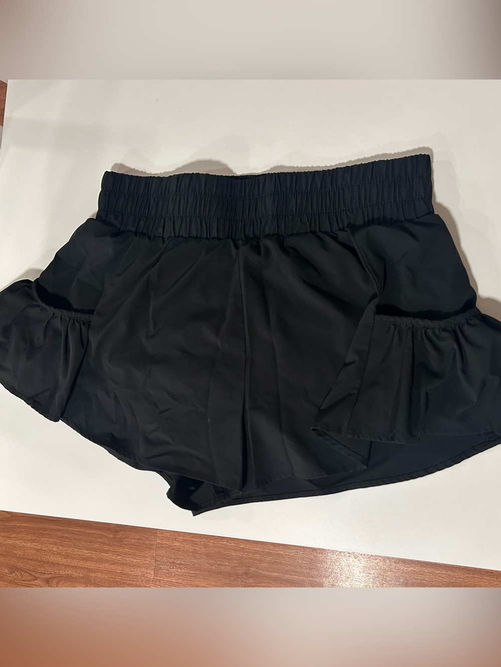 Black Women's Athletic Shorts - Elastic Waist with Side Pockets
